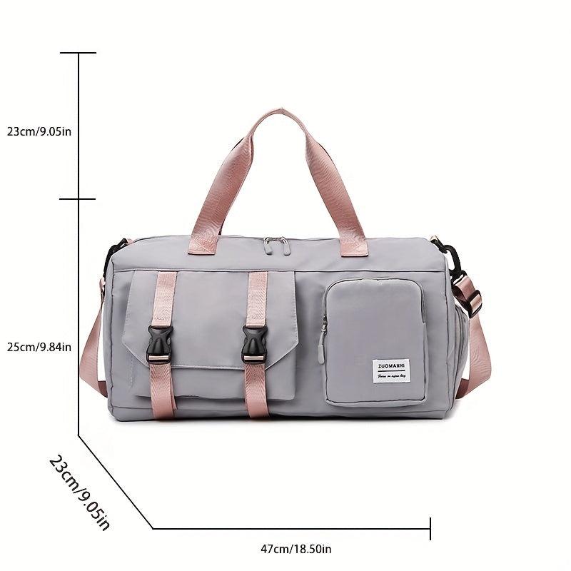 Large Capacity Duffle Bag Nylon Lightweight Luggage Bag With Shoe Compartment