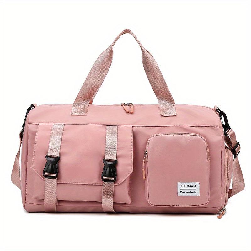 Large Capacity Duffle Bag Nylon Lightweight Luggage Bag With Shoe Compartment