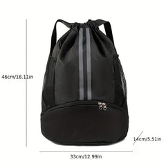 Mesh Drawstring Sports Bag Lightweight Backpack Large Capacity