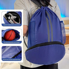 Mesh Drawstring Sports Bag Lightweight Backpack Large Capacity