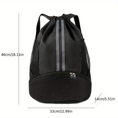 Mesh Drawstring Sports Bag Lightweight Backpack Large Capacity