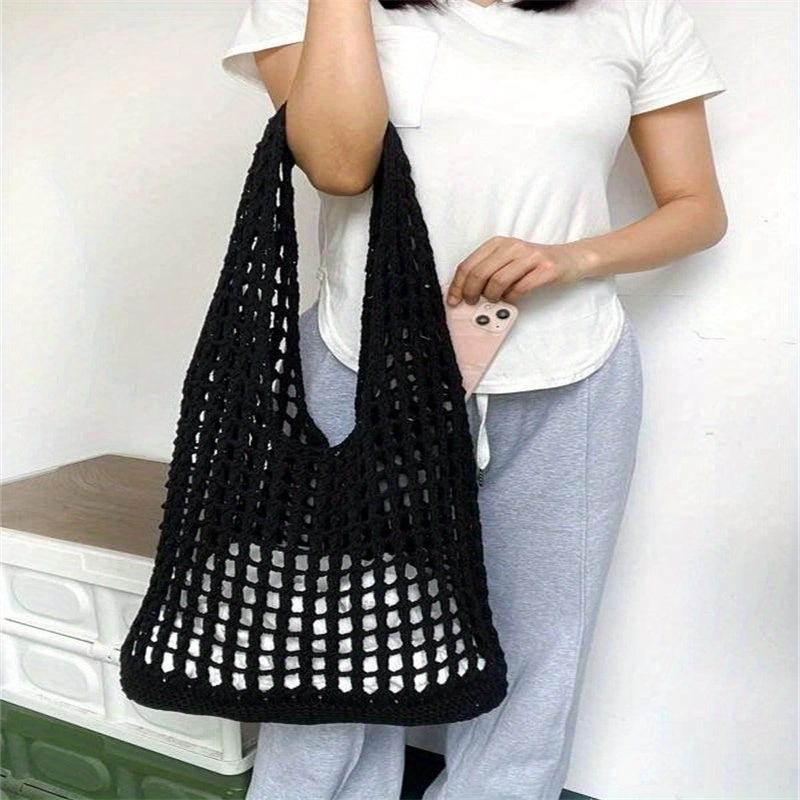Large Crochet Grocery Tote Bag for Women