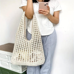Large Crochet Grocery Tote Bag for Women