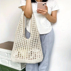 Large Crochet Grocery Tote Bag for Women