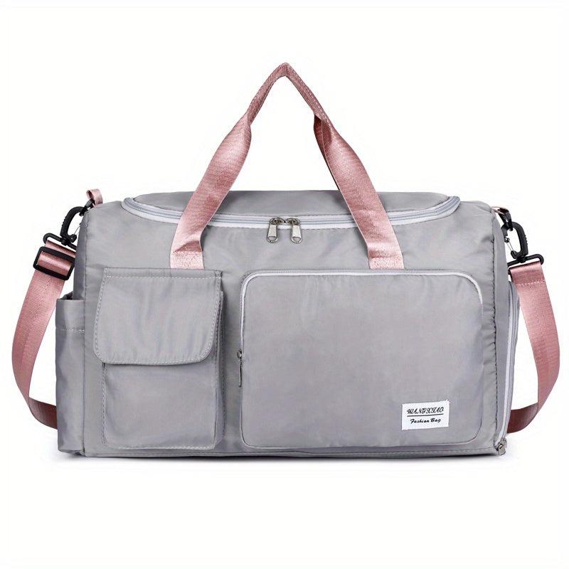 Large Capacity Duffle Bag Nylon Lightweight Luggage Bag With Shoe Compartment