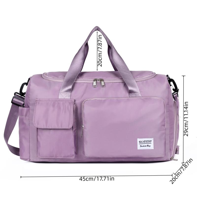 Large Capacity Duffle Bag Nylon Lightweight Luggage Bag With Shoe Compartment