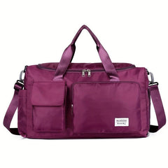 Large Capacity Duffle Bag Nylon Lightweight Luggage Bag With Shoe Compartment