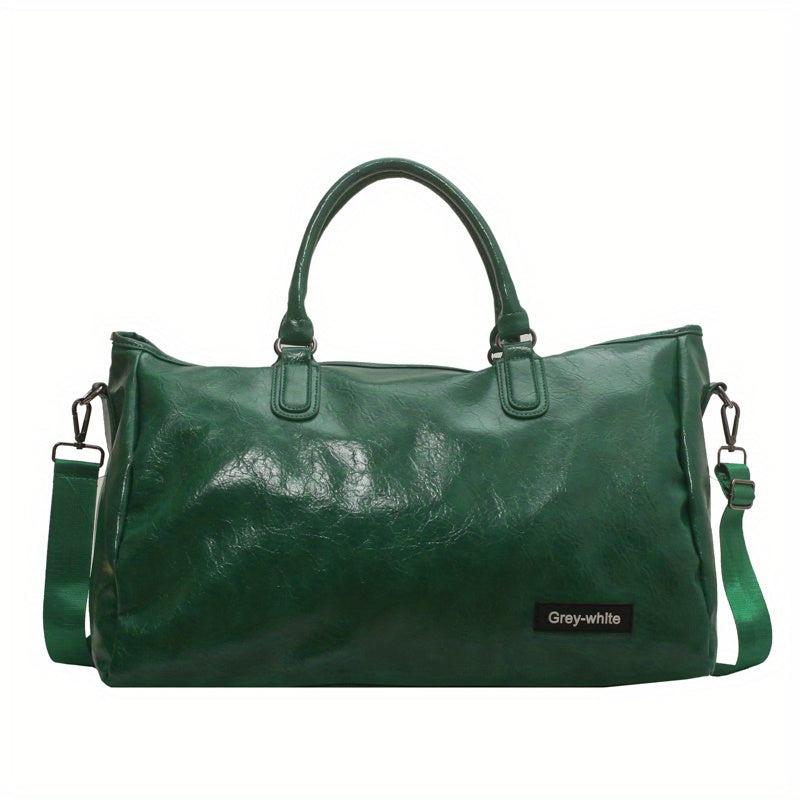 Large Capacity Glossy Tote Bag PU Leather Waterproof Travel Duffle Bag
