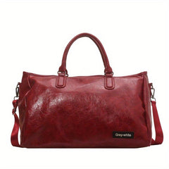 Large Capacity Glossy Tote Bag PU Leather Waterproof Travel Duffle Bag