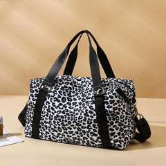 Leopard Pattern Travel Luggage Bag Lightweight Overnight Zipper Bag