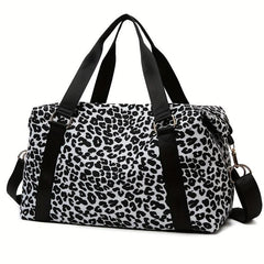 Leopard Pattern Travel Luggage Bag Lightweight Overnight Zipper Bag