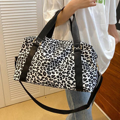 Leopard Pattern Travel Luggage Bag Lightweight Overnight Zipper Bag