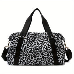 Leopard Pattern Travel Luggage Bag Lightweight Overnight Zipper Bag