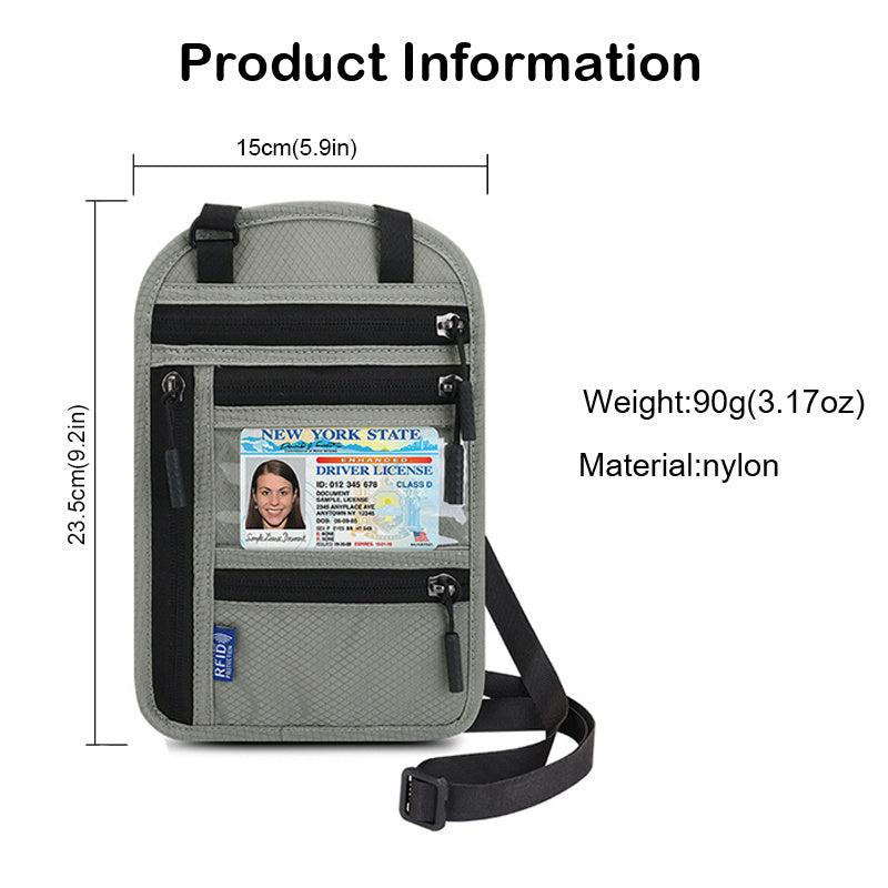 RFID Passport Bag Neck Hanging Storage Bag Wallet