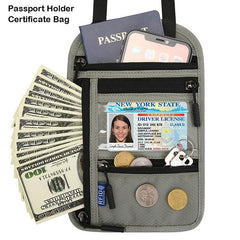 RFID Passport Bag Neck Hanging Storage Bag Wallet