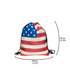 American Flap Drawstring Backpack Lightweight All Match Sports Bag