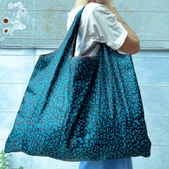 Large Floral Shopper Bag Lightweight Reusable Shoulder Bag