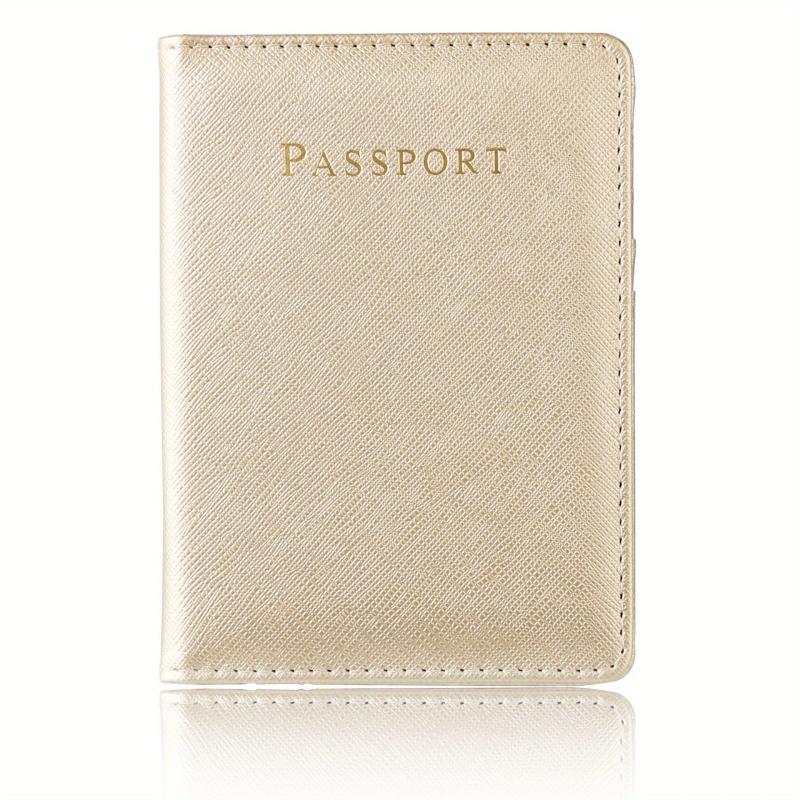 Cross Pattern PU Leather Passport Cover card ID Holder