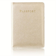 Cross Pattern PU Leather Passport Cover card ID Holder