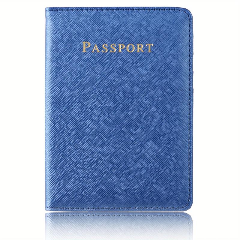Cross Pattern PU Leather Passport Cover card ID Holder