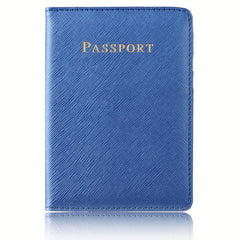 Cross Pattern PU Leather Passport Cover card ID Holder
