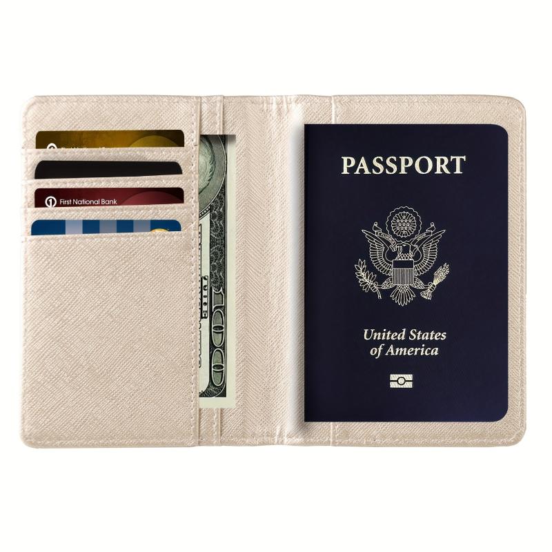 Cross Pattern PU Leather Passport Cover card ID Holder