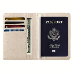 Cross Pattern PU Leather Passport Cover card ID Holder