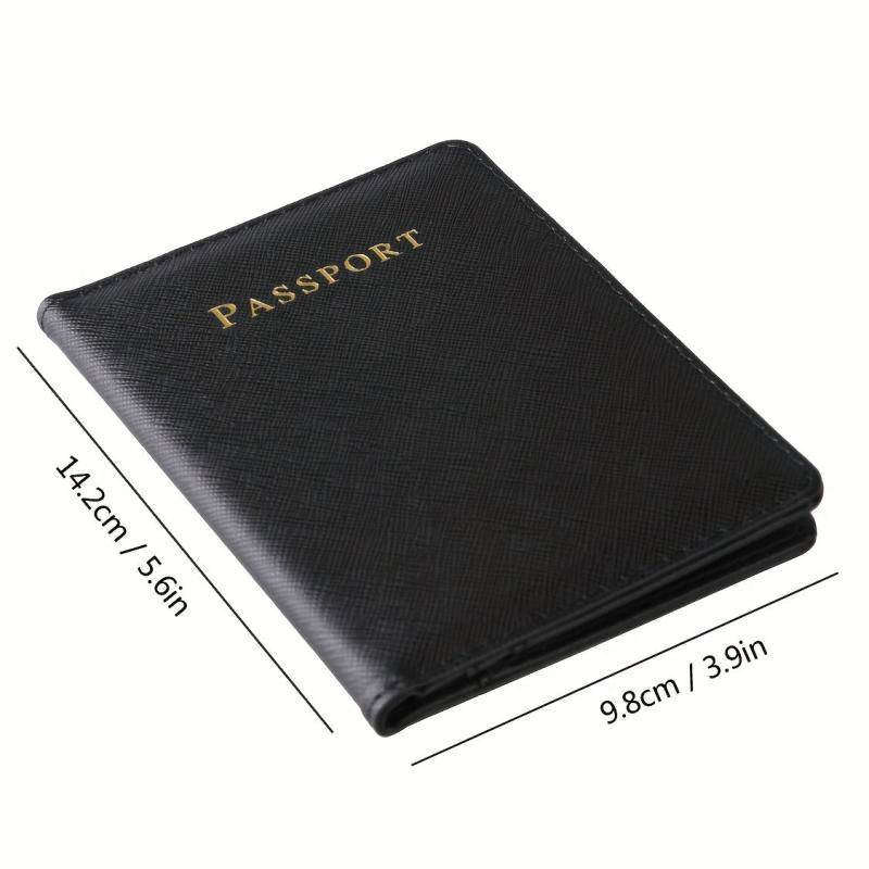 Cross Pattern PU Leather Passport Cover card ID Holder