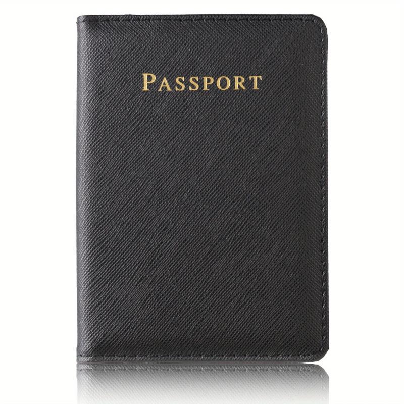 Cross Pattern PU Leather Passport Cover card ID Holder