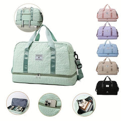 Cloud Bubble Ruched Gym Bag Wet Dry Separation Duffle Bag