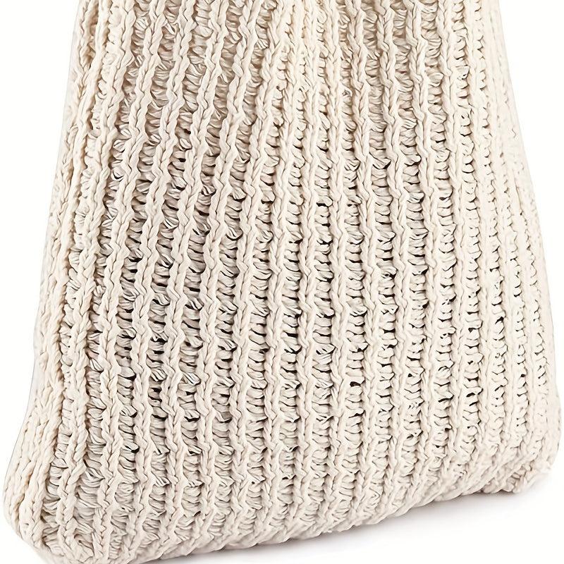 Solid Knitted Shoulder Bag All Match Storage Bag Braided Handbag