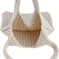 Solid Knitted Shoulder Bag All Match Storage Bag Braided Handbag