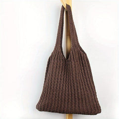 Solid Knitted Shoulder Bag All Match Storage Bag Braided Handbag