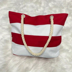 Colorblock Tote Shoulder Bag Versatile Handbag Travel Beach Bag