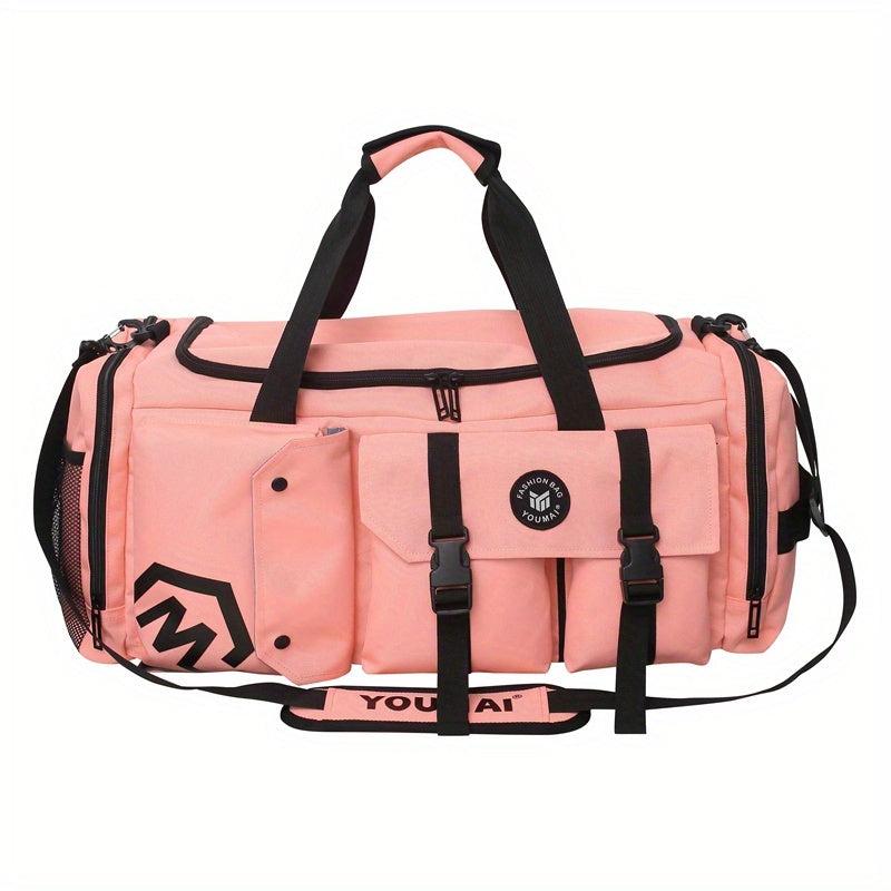 Large Duffle Backpack Nylon Lightweight Luggage Tote Bag with Shoe Compartment