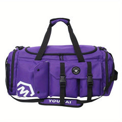Large Duffle Backpack Nylon Lightweight Luggage Tote Bag with Shoe Compartment