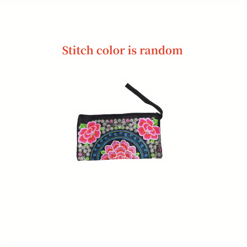 Vintage Embroidered Long Wallet Clutch Coin Purse