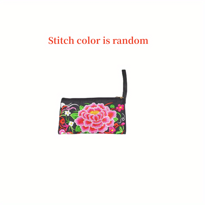 Vintage Embroidered Long Wallet Clutch Coin Purse