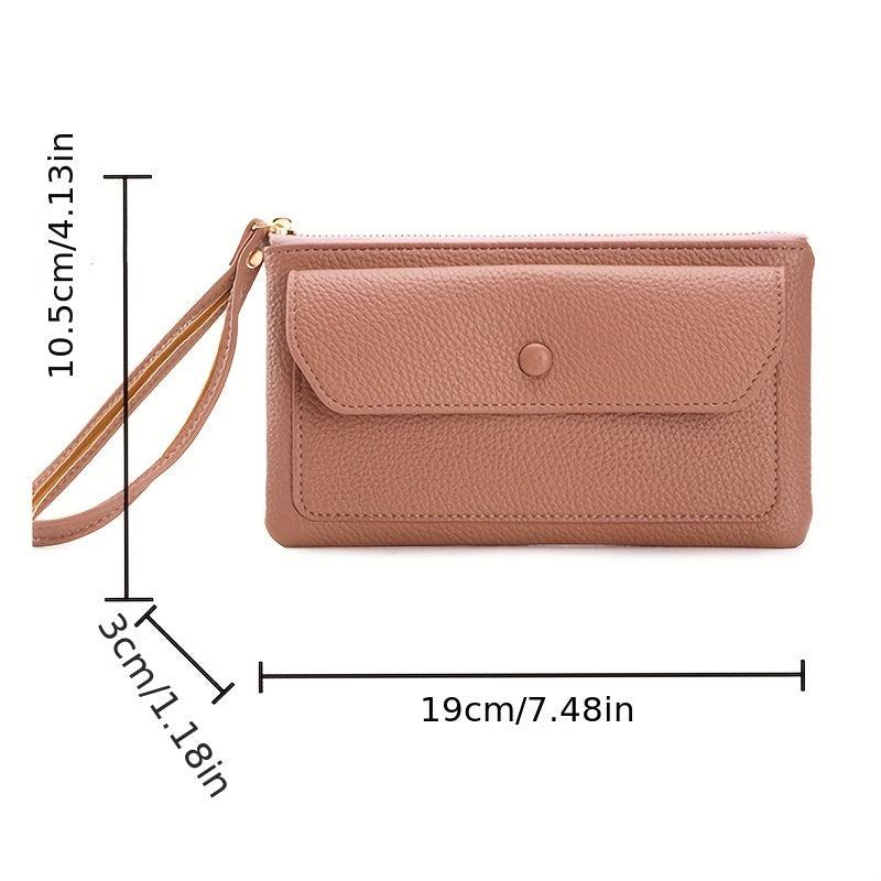 RFID Blocking PU Leather Credit Card Clutch Travel Purse