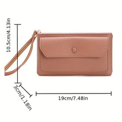 RFID Blocking PU Leather Credit Card Clutch Travel Purse