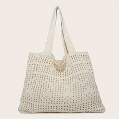Large Capacity Hollow Braided Tote Bag Lightweight Shoulder Handbag