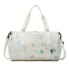Holographic Letter Print Sports Gym Bag Large Travel Duffle Bag