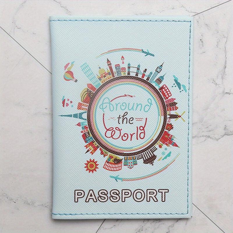 Travel The World Passport Cover PU Leather Holder