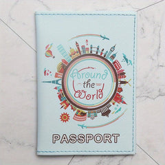 Travel The World Passport Cover PU Leather Holder