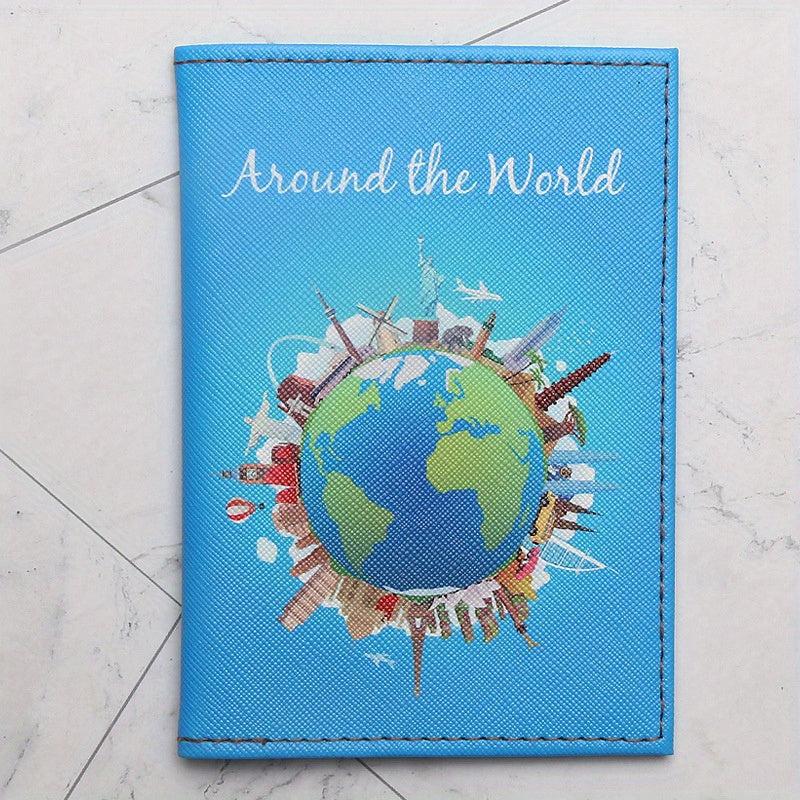 Travel The World Passport Cover PU Leather Holder