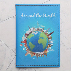 Travel The World Passport Cover PU Leather Holder
