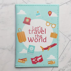 Travel The World Passport Cover PU Leather Holder