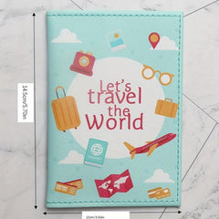Travel The World Passport Cover PU Leather Holder