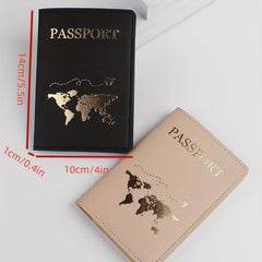Map Pattern Travel Passport Holder 2pcs Set for Couples