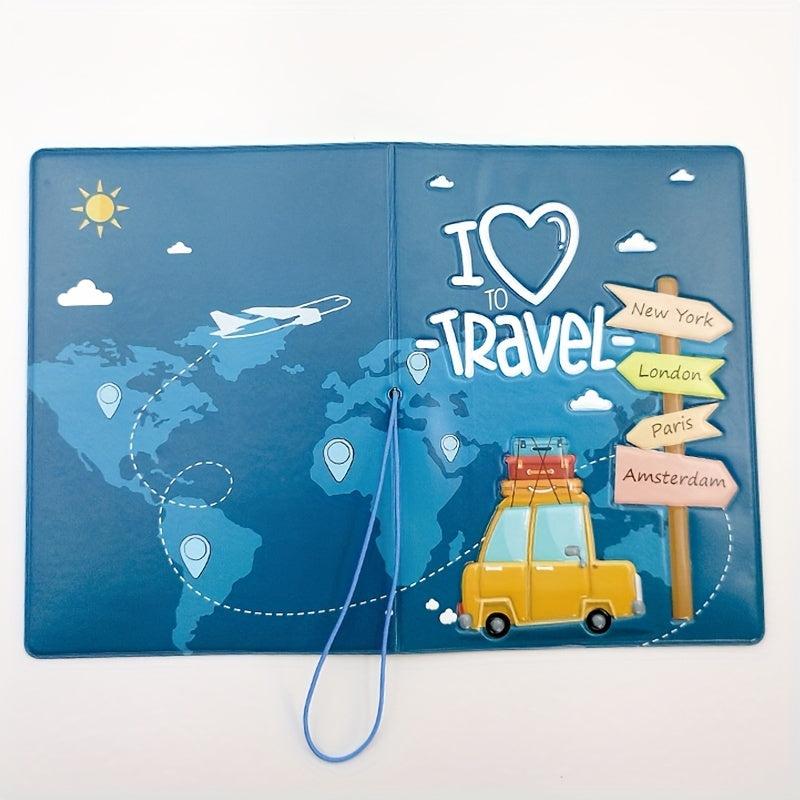 Passport Holder Cartoon Travel Abroad Pass Document Storage Bag